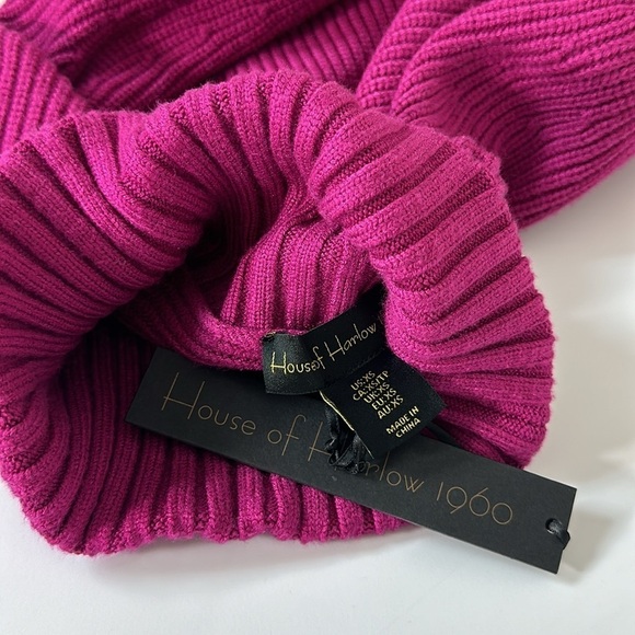 House of Harlow 1960 Ribbed Cropped Turtleneck Magenta XS NWT - Picture 4 of 5